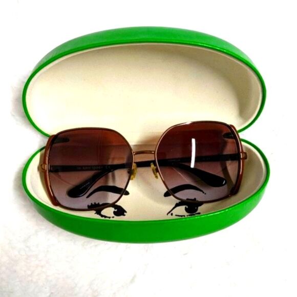 Host Pick - Authentic Kate Spade Square Brown Metal Frame Sunglasses - Picture 3 of 10